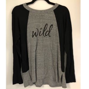 “Wild” black and grey tee